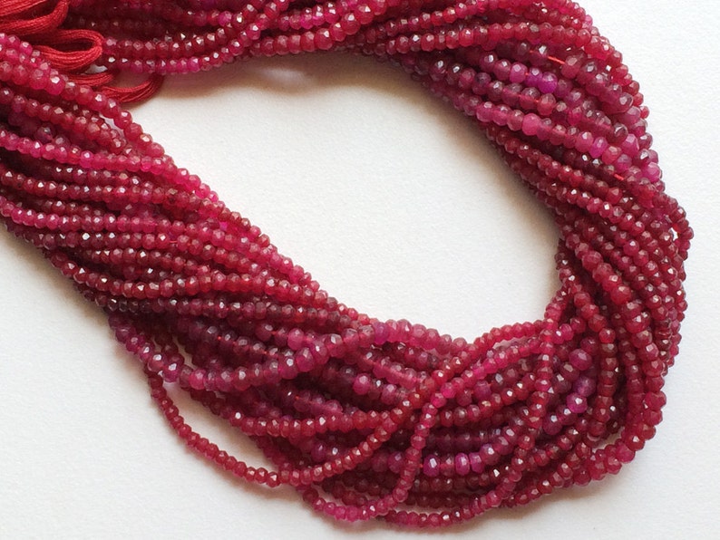 Red Quartz Beads Red Quartz Micro Faceted Rondelle Beads Red Beads 13 Inch Strand Wholesale Quartz Necklace Size 4mm To 4.5mm approx
