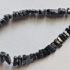 4-7mm Black Diamond Sticks Polished Natural Rough Diamond Stick Beads Double Drill Raw Black Diamond Sticks (15Pcs To 30Pcs Option) - PPD764