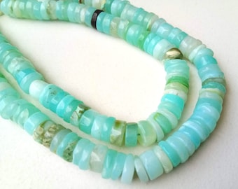 7mm Blue Opal Beads, Blue Opal Plain Spacer Beads, Opal Tyre, Blue Opal Necklace, Blue Opal For Jewelry (8IN To 16IN Options) - PDG240