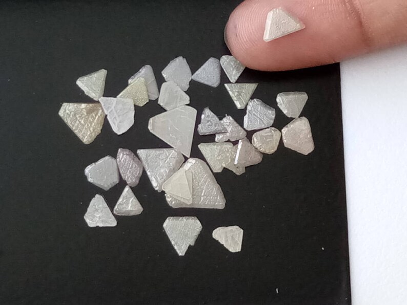 4-6mm Grey Rough Diamond Slices Natural Grey Rough Triangle | Etsy