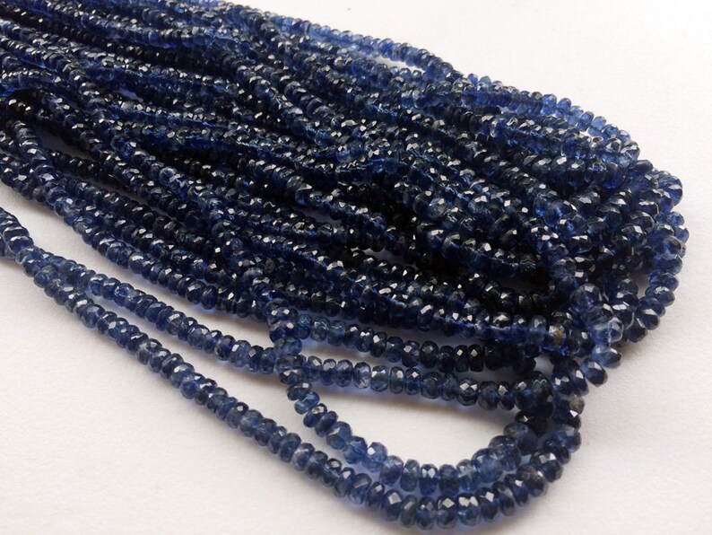 16 Inch Kyanite Gemstone Kyanite Faceted Rondelle Beads Blue Kyanite Beads 3-5mm AGA85 Kyanite Necklace