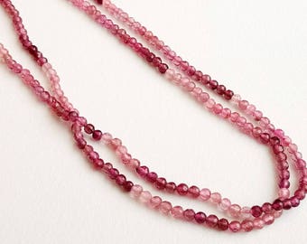 3mm Pink Tourmaline Round Beads, Natural Pink Tourmaline Beads, Pink Tourmaline For Jewelry (6IN To 13IN Options) - DPA12