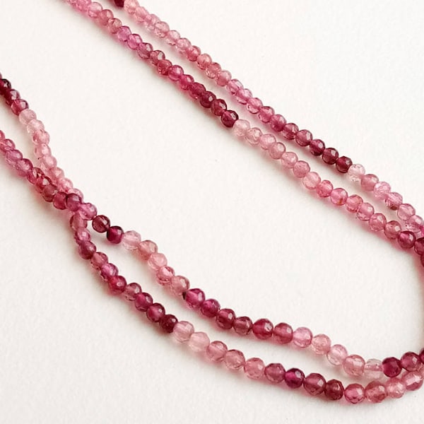 3mm Pink Tourmaline Round Beads, Natural Pink Tourmaline Beads, Pink Tourmaline For Jewelry (6IN To 13IN Options) - DPA12