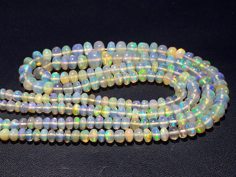 16 Inches 4-7 MM Fire Opal Opal Fire Square Natural Ethiopian Multi Fire Welo Opal Square Beads Opal Square