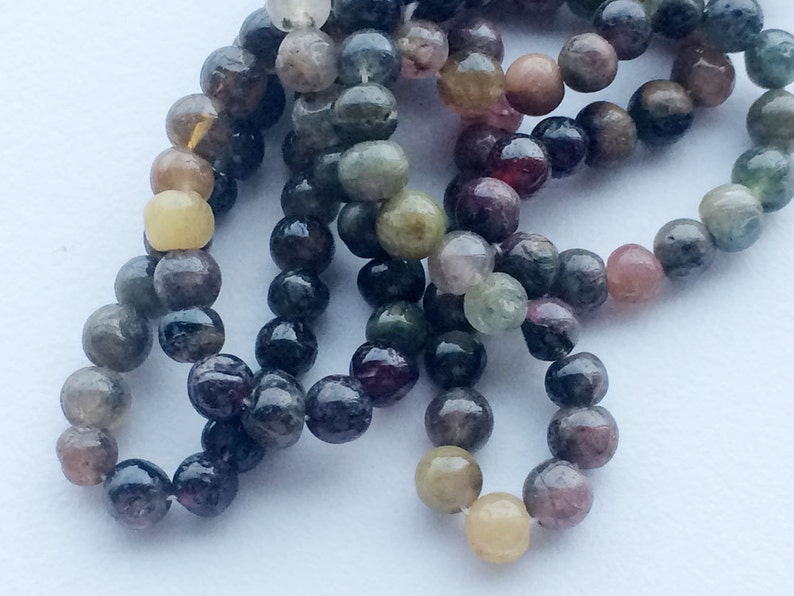 Multi Tourmaline Plain Round Beads Tourmaline Necklace 5 Strands WHOLESALE Multi Tourmaline Beads 13 Inch Strand 5mm