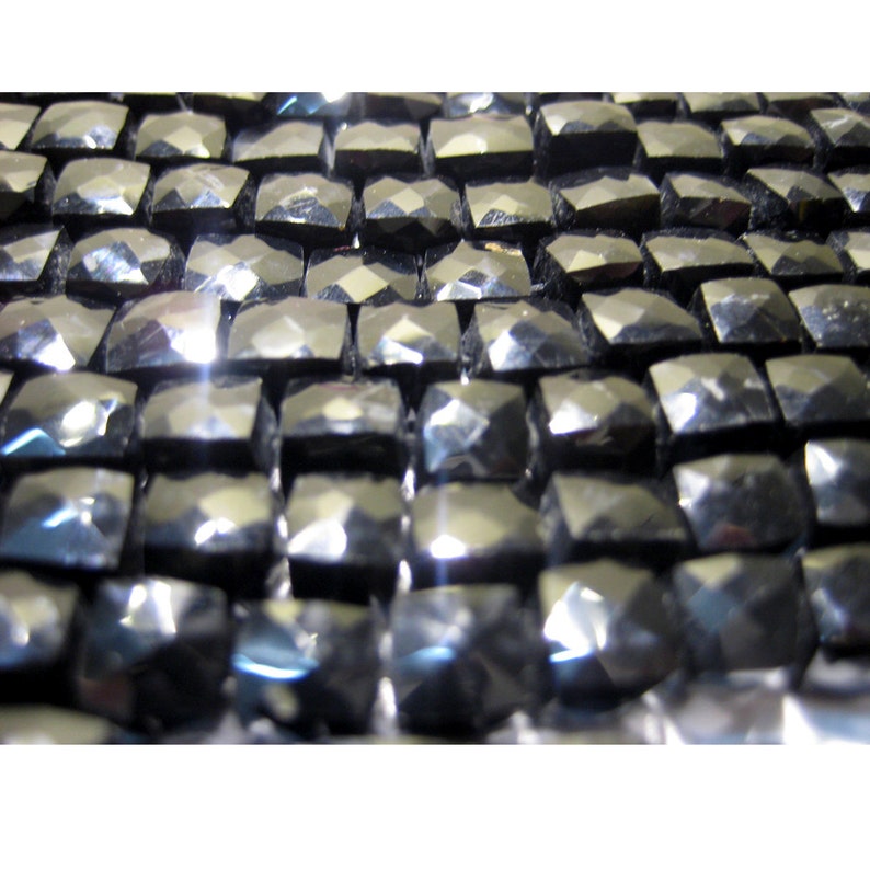 Black Spinel Gemstone Beads 6mm Bead Faceted Box Beads 10 Inch Strand Wholesale Price 35 Pieces