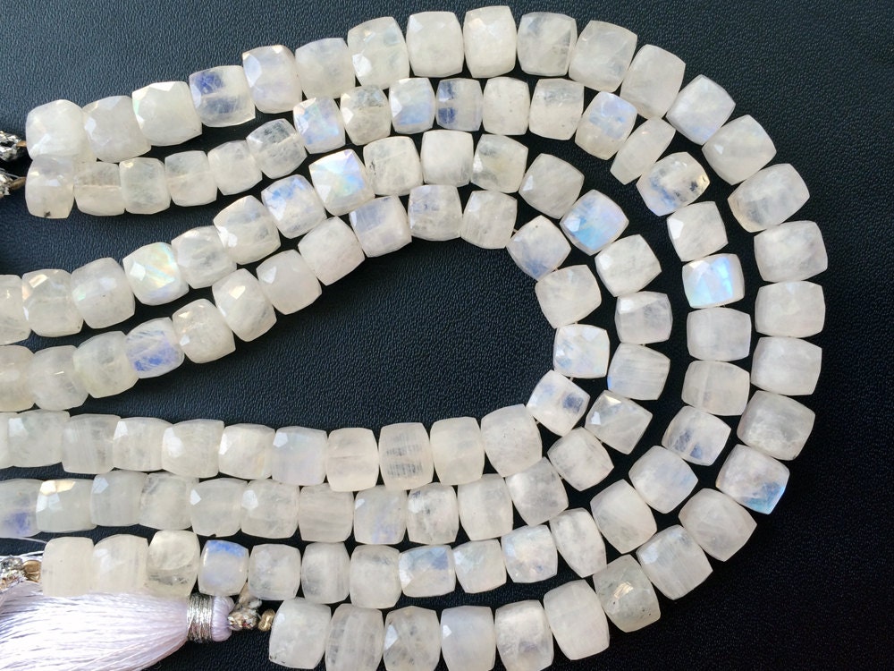 Rainbow Moonstone Beads Moonstone Faceted Box Beads Rainbow Etsy