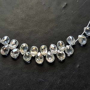 2.4x1.7mm-3.2x2.5mm Clear White Diamond Drop, Sparkling Clear White Faceted Diamond Tear Drops, Diamond Drops  (1Pc To 2Pcs Option)-PPSK12