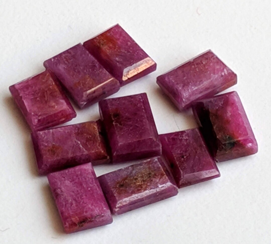 11.5-12mm Ruby Plain Table Cut Cabochons, Natural Loose Ruby Gems, Ruby ...