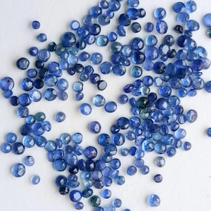 1-2.5mm Blue Sapphire Cut Stones, Natural Round Faceted Sapphire Cut Stone, Round Cut Sapphire Gems For Jewelry (1Ct To 5Ct Options) - APH37