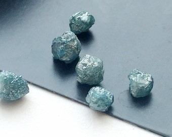 5-7mm Blue Raw Diamond, Blue Rough Round Diamond, Rough Diamond, Uncut Diamond, Loose Blue Conflict Free Diamond For Jewelry (1Pc To 10Pc)