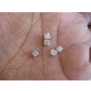 4.5mm White Grey Diamond, Rough Diamond, Raw Diamond, Uncut Diamond, Diamond Cubes, 1 Piece, White Grey Diamond Cube For Jewelry