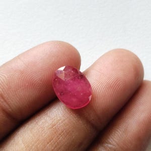 6,5 x 7,9 mm- 8,5 x 10,7 mm robijnglas gevulde gefacetteerde ovale cabochons, robijn cabochons met platte achterkant, losse robijnstenen, robijn voor sieraden - PPH6