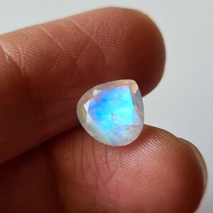 9.1mm Rainbow Moonstone Heart Cut Stone, Natural Loose Rainbow Moonstone Brilliant Cut Moonstone For Jewelry, Rainbow Moonstone Ring-PKSG190