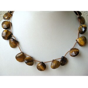 13-15mm Tiger&#39;s Eye Faceted Heart, Tigers eye Heart Beads, 15 Pieces Tigers eye Faceted Heart For Jewelry, Tiger Eye Beads