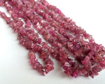 20 Perles Tourmaline Rose Rocailles Chips 2-6 Mm - Lot Création Bijoux - Neuf