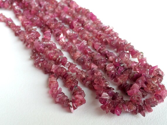 4 6mm Pink Tourmaline Chips Pink Gemstone Chips Raw Pink