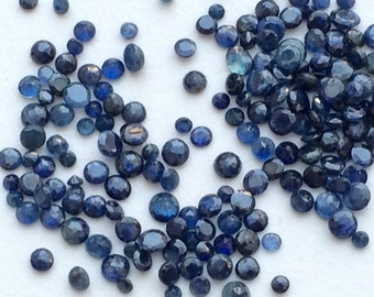 2-3mm Blue Sapphire Round Faceted Gems, Cut Blue Sapphire Gems For Jewelry, Loose Sapphire Gemstones (1Ct To 10Cts Options)