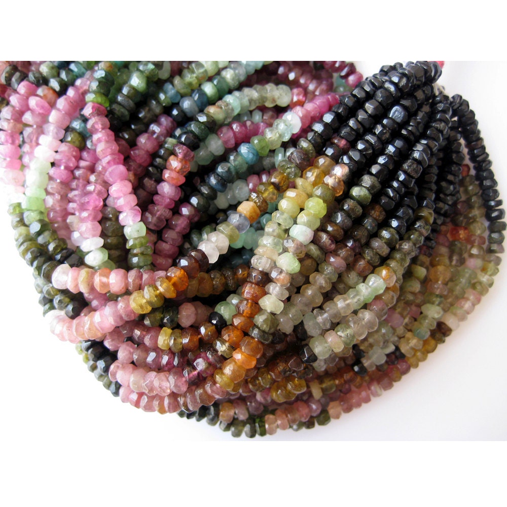 5mm Multi Color Tourmaline Faceted Rondelle Beads – The Bead Traders