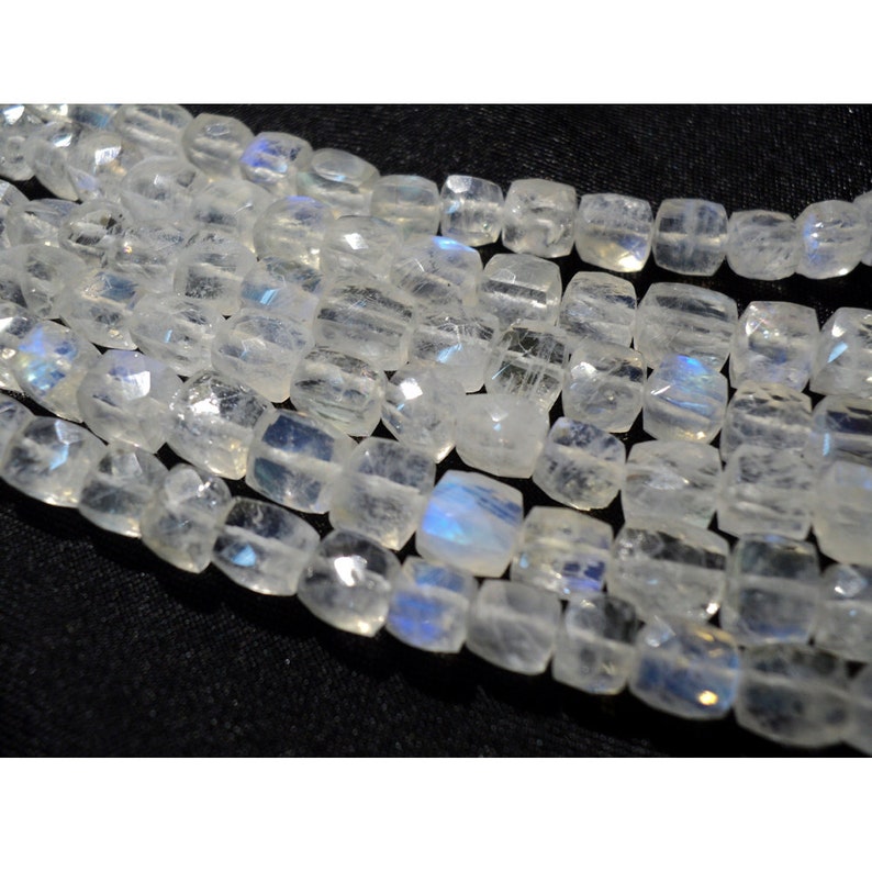 Rainbow Moonstone Moonstone Beads Box Beads Faceted Moonstone 7mm Appr0x 8 Pieces