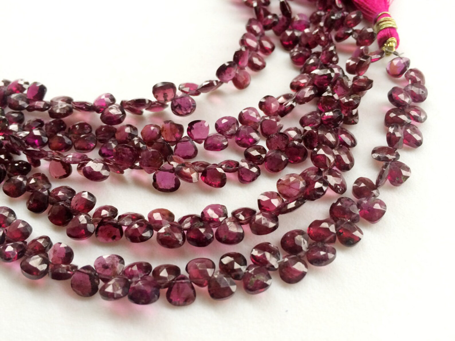 5mm Garnet Rhodolite Beads Rhodolite Garnet Faceted Heart | Etsy