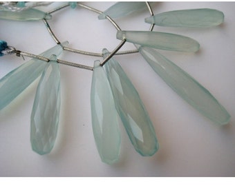 20-22mm Aqua Chalcedony Faceted Drop, Blue Chalcedony Briolette Beads, Aqua Chalcedony Tear Drop Beads (4Pcs TO 8Pcs Options)