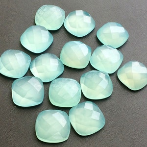3 pieces of BLUE CALCEDONY PEARS facetted 19x14mm to 14x18mm