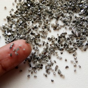 1mm To 2mm Approx, Grey Diamond, Uncut Diamond, Rough Diamond, Raw Diamond Chips, Dark Grey Raw Uncut Diamond (1Ct To 5Cts Options)