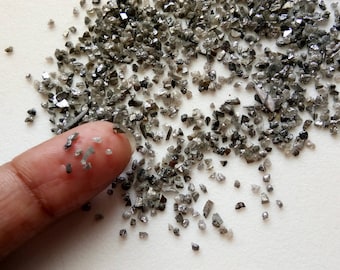 De 1 mm a 2 mm aproximadamente, diamante gris, diamante sin tallar, diamante en bruto, fragmentos de diamante en bruto, diamante gris oscuro en bruto sin tallar (opciones de 1 a 5 quilates)