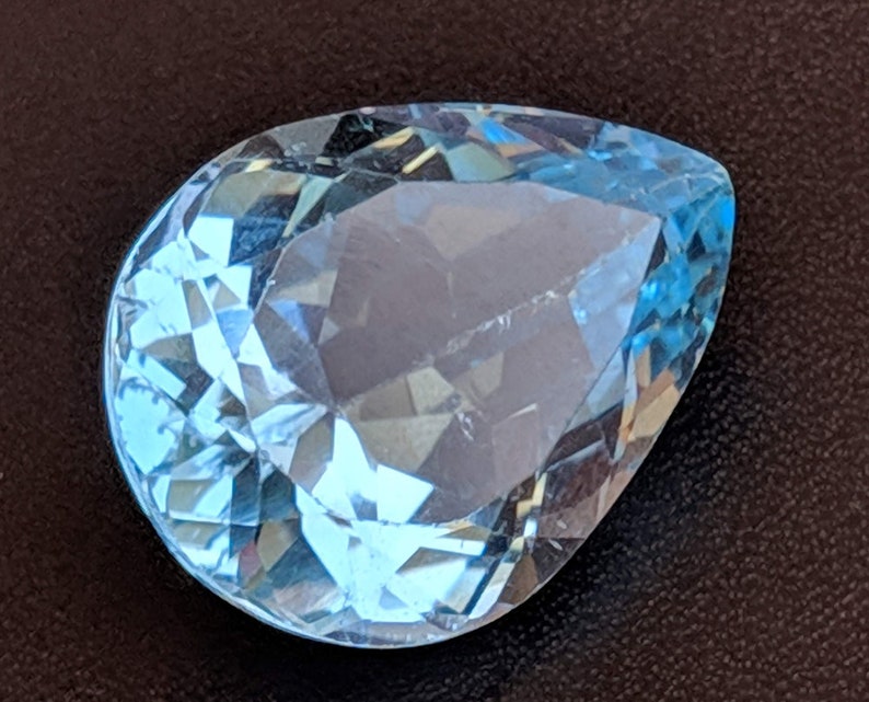 PNT21 Topaz Ring Size Blue Topaz Pear Cut Stone Loose Blue Topaz Pointed Back Stone 10x15mm Natural Blue Topaz Full Pear Cut Stone