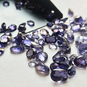 3-9mm Iolite Cut Stone, Violet Blue Faceted Gems, Iolite For Jewelry, Iolite Mix Cut Stones For Ring (2Cts To 5Cts Options)