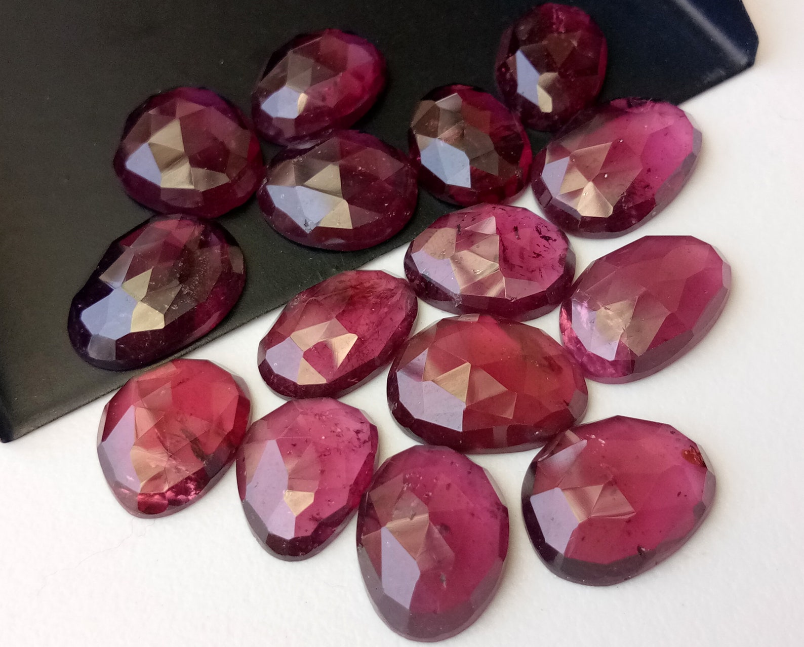 1013mm Rhodolite Rose Cut Cabochons Natural Etsy