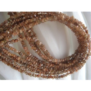 1.5-3mm Orange Rough Diamonds, Natural Raw Uncut Diamond Beads, Orange Raw Diamond Beads For Jewelry (4IN To 16IN Options) - TRD26