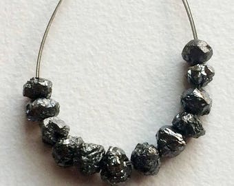 5,5-7 mm czarne, surowe diamentowe koraliki, 1 mm czarny diament z dużym otworem, luzem diamentu, czarne diamentowe koraliki bezkonfliktowe (od 1 do 10 sztuk)