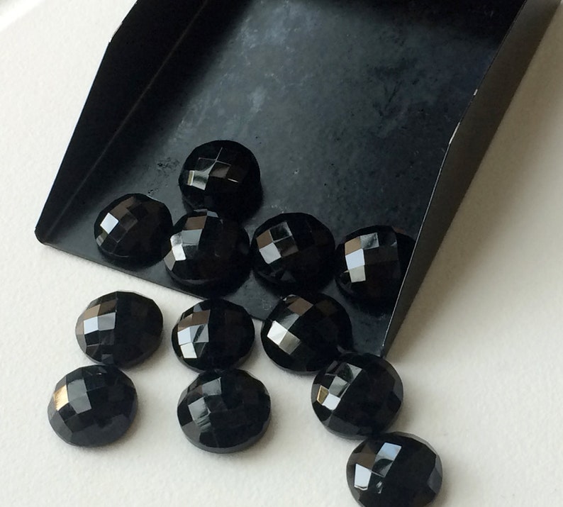 Onyx RoseCut Gemstones 20 Pieces 5mm Each Black Onyx Round Gems Black Onyx Flat Back Black Onyx Cabochon
