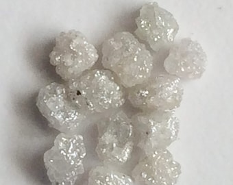 Diamante blanco plano en bruto de 4-5 mm, diamantes blancos naturales en bruto, sin tallar, ideal para engaste en bisel y garra (2 a 10 piezas)