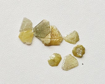 4-6mm Yellow Rough Diamond Slices, Yellow Natural Rough Diamond Slices, Raw Diamond Chips, Raw Uncut Diamond For Jewelry (1CT To 5CT)