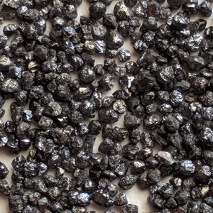 1.5-2mm Raw Black Diamond, Natural Rough Black Diamond, Loose Black Diamonds, Uncut Raw Diamonds for Jewelry (1Ct To 100Ct Options) - PPD402