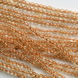 3-4mm Citrine Micro Faceted Rondelle Bead, Citrine Gem Stone Faceted Rondelle Beads, 13 Inch Citrine Israeli For Jewelry(1ST To 5ST Options)