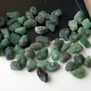 7-8mm Emerald Rough, Green Emerald Rough Stones, Rough Emerald Gemstones, Raw Emerald, Loose Raw Emerald 25Pcs T0 50Pcs Options PDG265 image 2