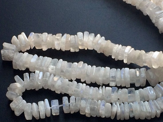 4mm White Rainbow Moonstone Square Heishi Beads, Rainbow Moonstone Square Spacer Beads, Rainbow Monnstone For Jewelry (8IN To 16IN Options)