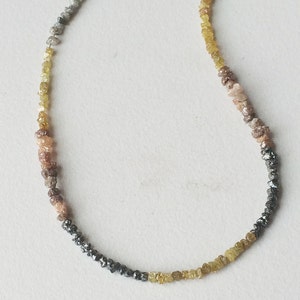 2-3mm, Multi Color Rough Diamonds, Yellow, Grey, Red & Black Raw Diamond, Conflict Free, Raw Diamond Beads, (8IN to 16 IN Options) - VICP495