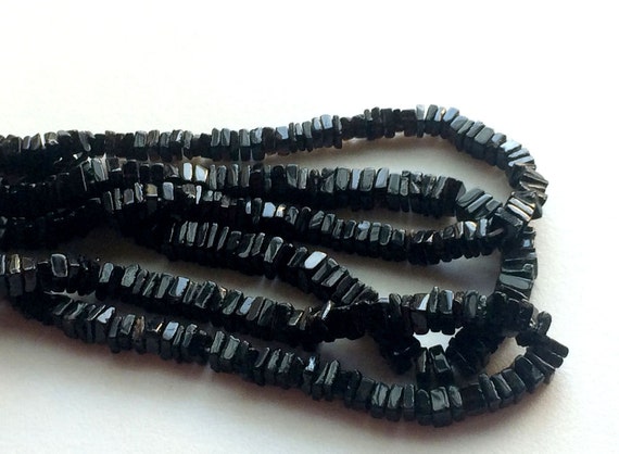 5-6mm Black Spinel Square Heishi Cut Beads Black Spinel | Etsy