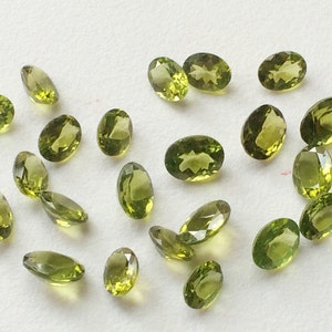 4x6mm Peridot Oval Cut Stone, Natural Faceted Oval Full Cut Peridot, 10 Pieces Loose Peridot Oval Gemstone, Peridot For Jewelry - ANG79