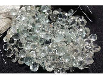 5x7mm White Topaz Faceted Pear, White Topaz Pear Bead For Jewelry, White Topaz Faceted Pear Briolettes (10Pcs To 20Pcs Options)