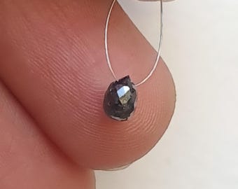 5 x 3,9 mm koralik Briolette z czarnych diamentów, 0,55 ct fasetowany koralik łezkowy z czarnych diamentów, wiercony diamentowy koralik do biżuterii - PVD90