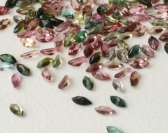 3x6mm Multi Tourmaline Marquise Shape Cut Stones, Loose Natural Multi Tourmaline Marquise Gems For Jewelry (2Cts To 10Cts Options)