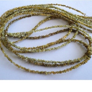 2mm Yellow Rough Diamonds, Yellow Raw Diamond Beads, Yellow Diamonds Beads, Yellow Raw Uncut Diamond Bead For Jewelery (4IN To 16IN Options)