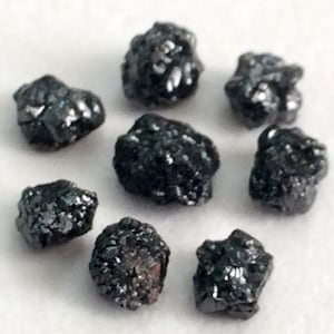 3.5-5mm Black Raw Diamonds, Black Rough Diamond, Black Raw Diamond, Uncut Diamond, Conflict Free For Jewelry (1Ct To 100Ct Options)