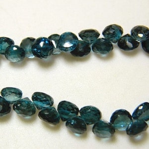 6mm London Blue Topaz Beads Faceted Onion Briolette Beads, London Blue Faceted Onion Beads For Jewelry (15Pcs To 30Pcs Options)